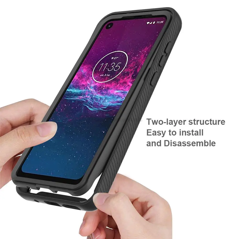 Роскошный 2 в 1 противоударный защитный чехол для телефона Motorola One Marco Zoom Hyper Action