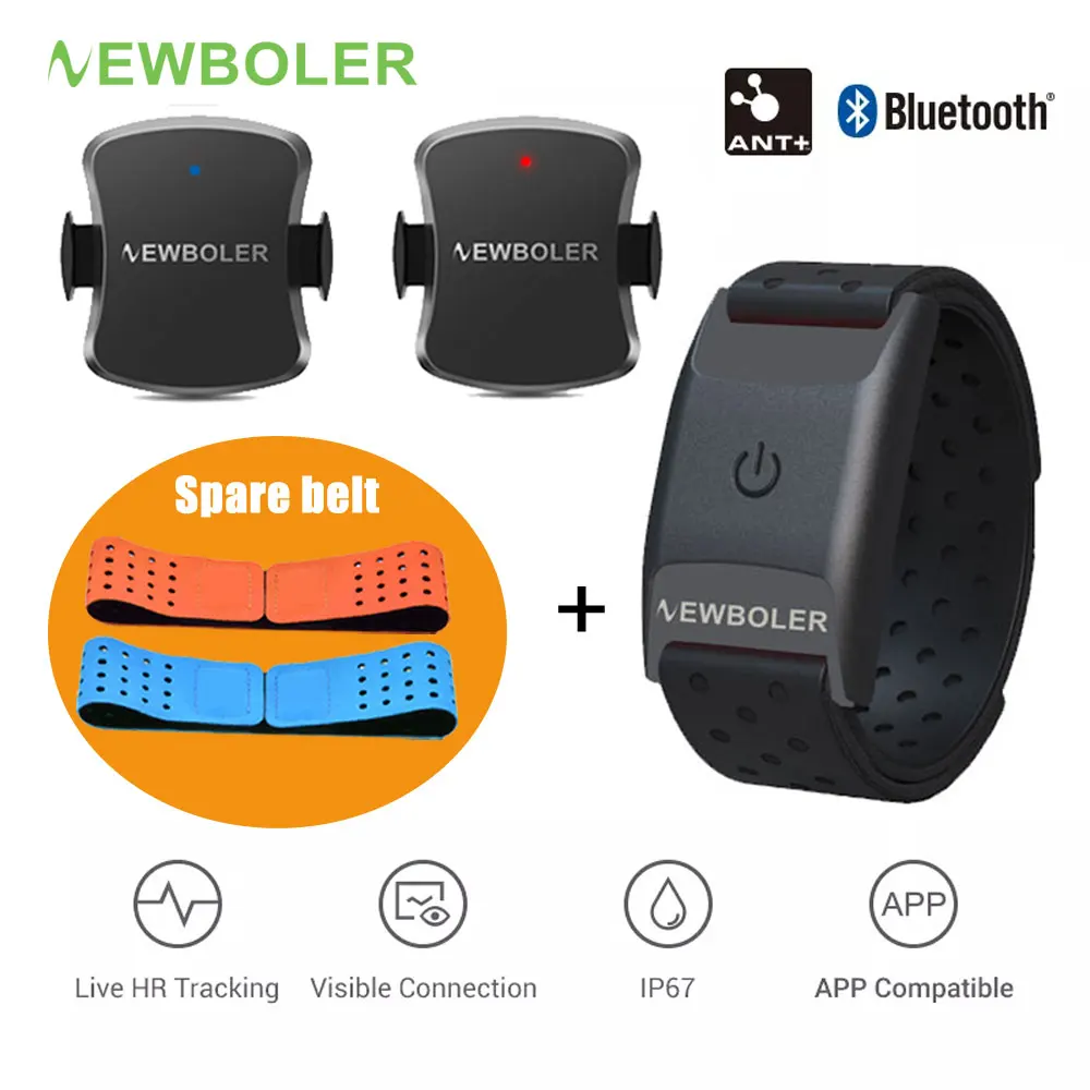 

NEWBOLER Heart Rate Monitor Armband Optical Fitness Outdoor Dual mode Sensor Bluetooth 4.0 ANT+ For Garmin Strava Bike Computer