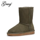 Зимние сапоги GRWG из 100% натуральной воловьей кожи, женские австралийские сапоги, теплые сапоги