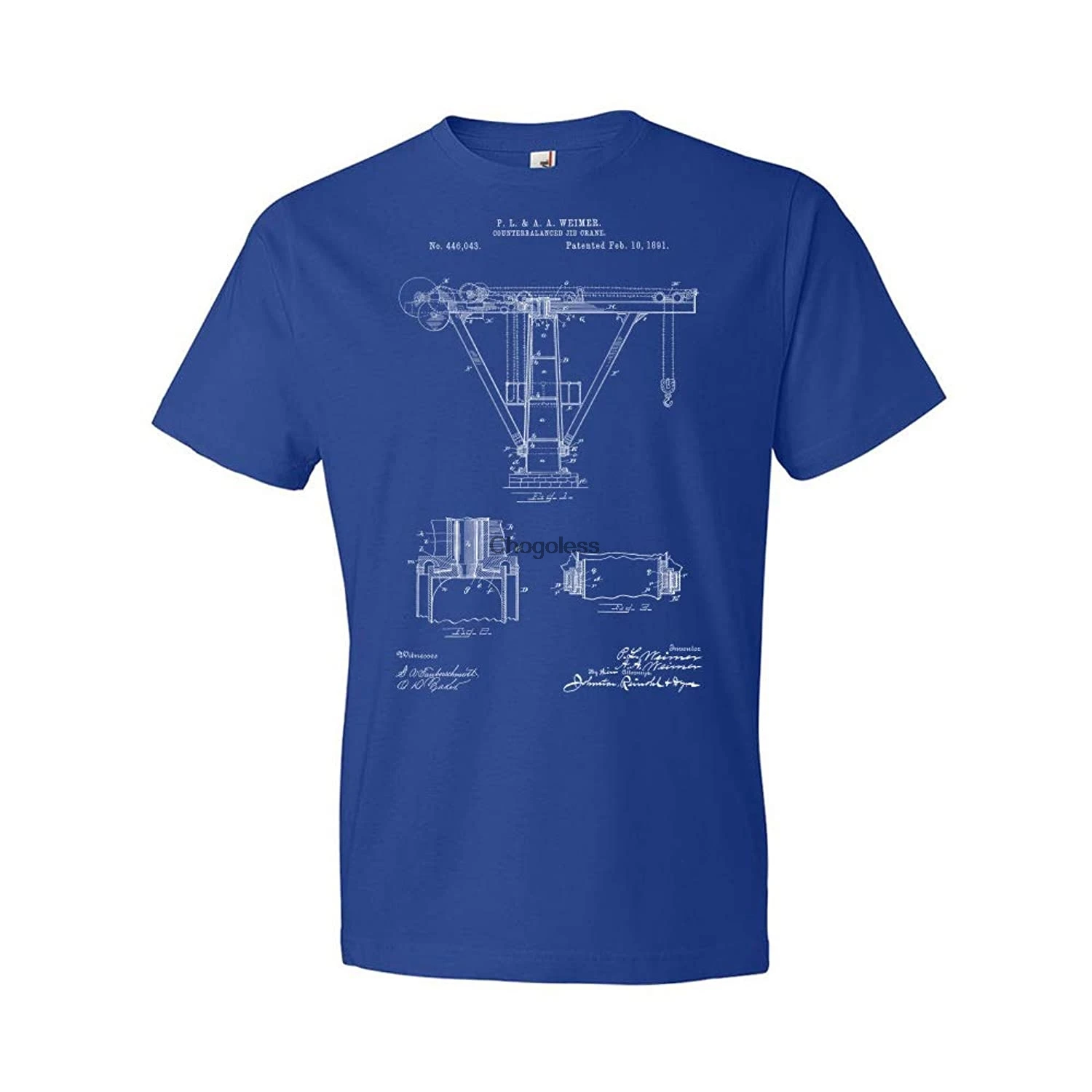 

Jib Crane T-Shirt Industrial Shirt Architect Gift Crane Blueprint