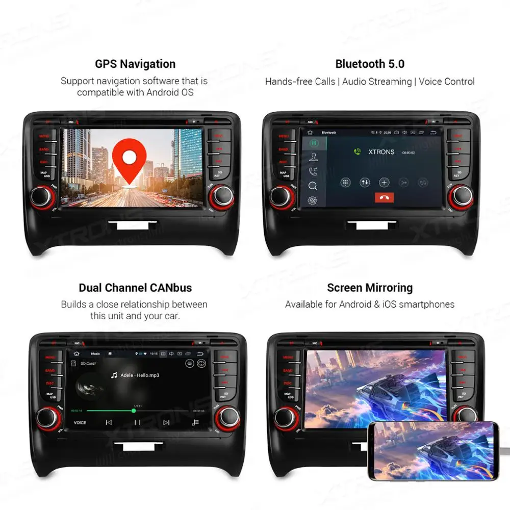 XTRONS Android 9,0 PX5 Octa Core gps навигации автомобильное радио DVD плеер OBD для Audi TT MK2 8J 2006 2007 2008 2009 2010 2011 2012