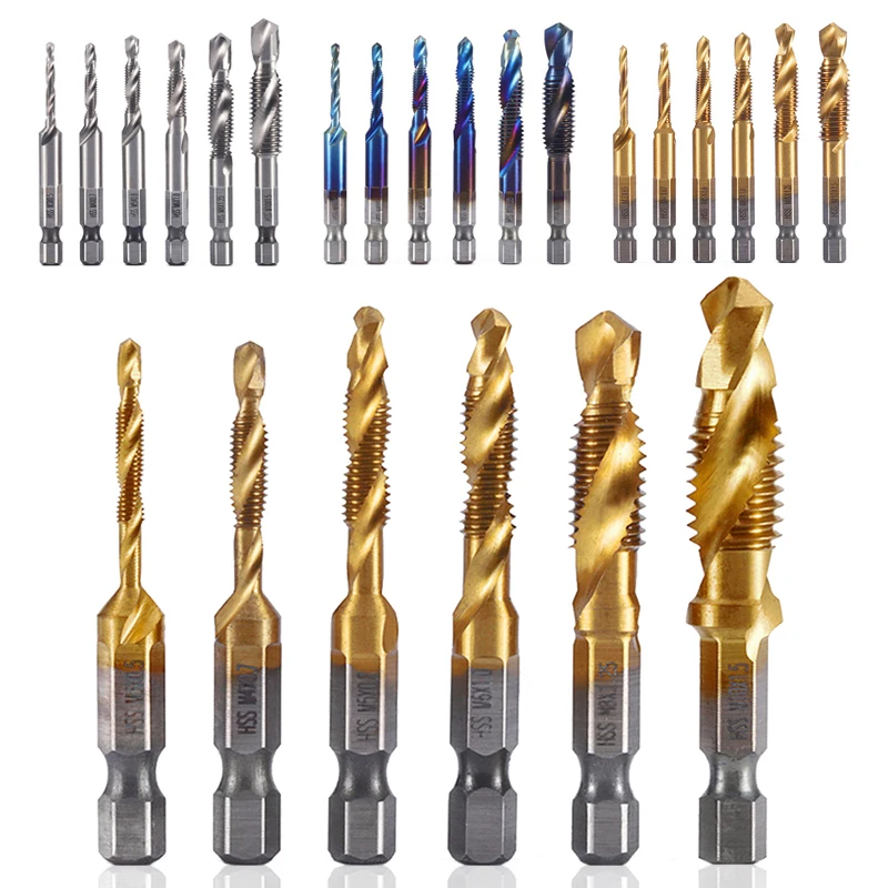 

6 шт./компл. сверло с шестигранным хвостовиком с титановым покрытием