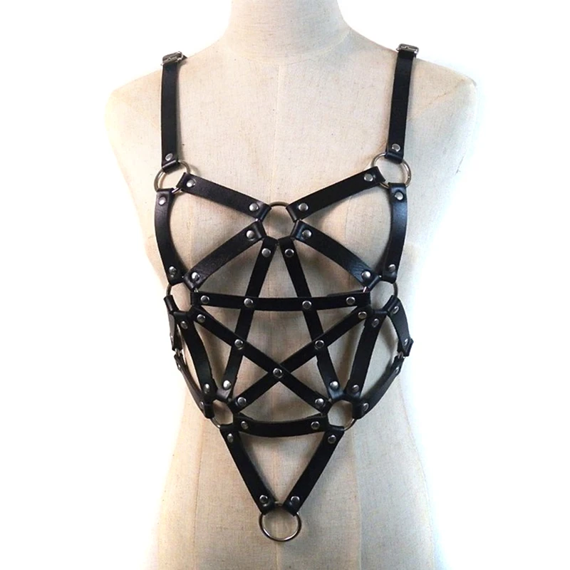 Punk Gothic Handmade Halter Collar Harness Chest Body Choker Waist Belt Straps | Тематическая одежда и униформа