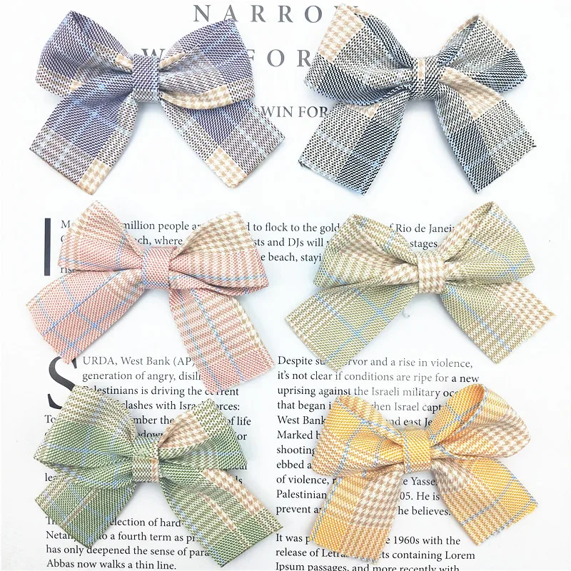 

18Pcs/Lot Fabric Stripe Bowknot Appliques For DIY Clothing Scarf Decoration Children's Headdress Accessories Patches NO Clip