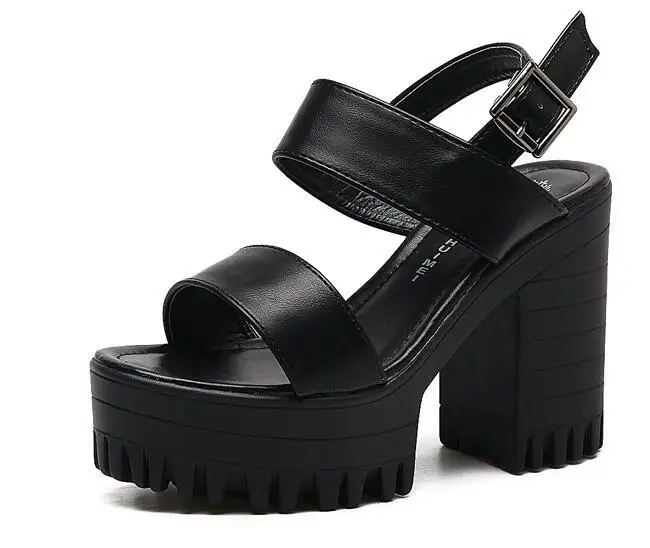 

New fashion high heeled shoes 2019 high heeled women's shoes summer thick heeled sandals open toe high heeled sandals