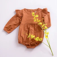 toddler romper cute cotton newborn baby girl clothes autumn kids ruffle infantile jumpsuit playsuit
