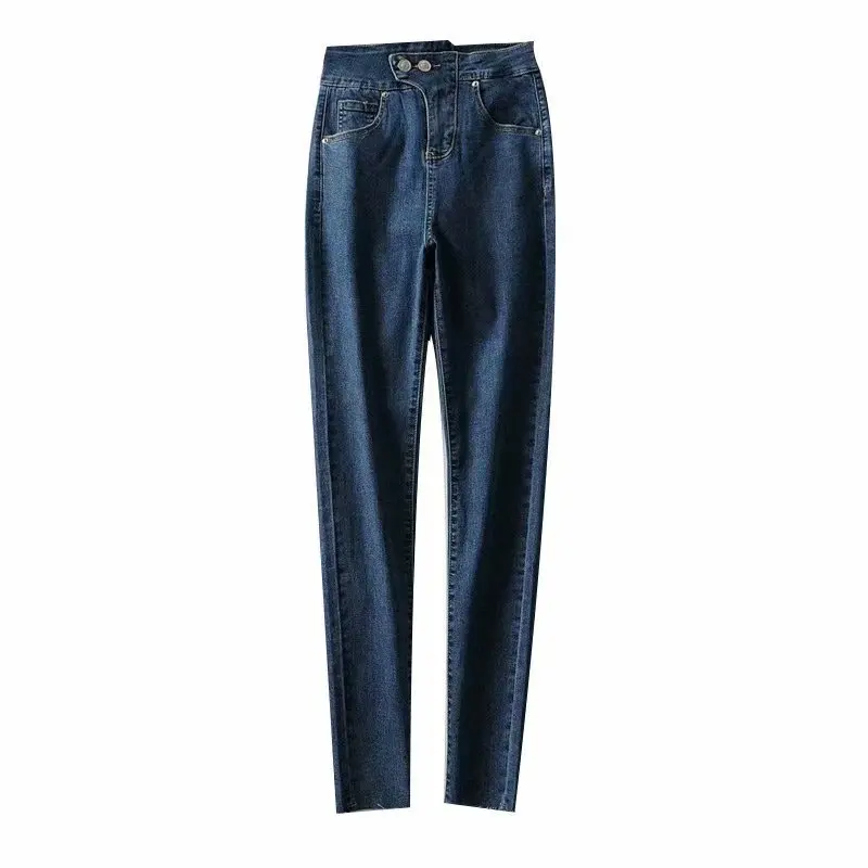 

2020 New Arrivals Woman Autumn High Waist Ladies Jeans Solid Bodycon High Street Denim Skinny Pencil Pants