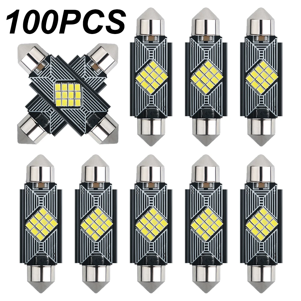 100pcs Festoon 31mm 36mm 39mm 41mm C5W C10W Super Bright LED Bulb Car
Dome Light Canbus No Error Auto Interior Reading Lamp