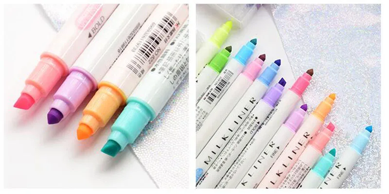 12 цветов/набор ручки mildliner Milkliner двуглавая флуоресцентная ручка милое искусство хайлайтер рисунок Марка ручка канцелярские принадлежности