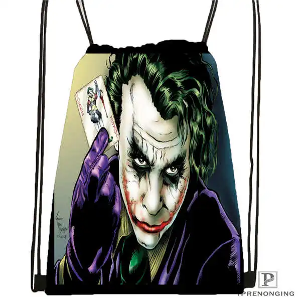 Custom the joker batman arkham походная сумка на шнурке милый рюкзак для детей (черная спинка)