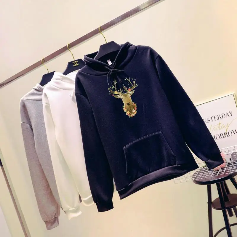 

Yzeqi Autumn Winter 2020 Sweatshirt Pullover Plush New Korean Harajuku Hoodie Student Loose Coat Female Plush Hoodie Sweater Top