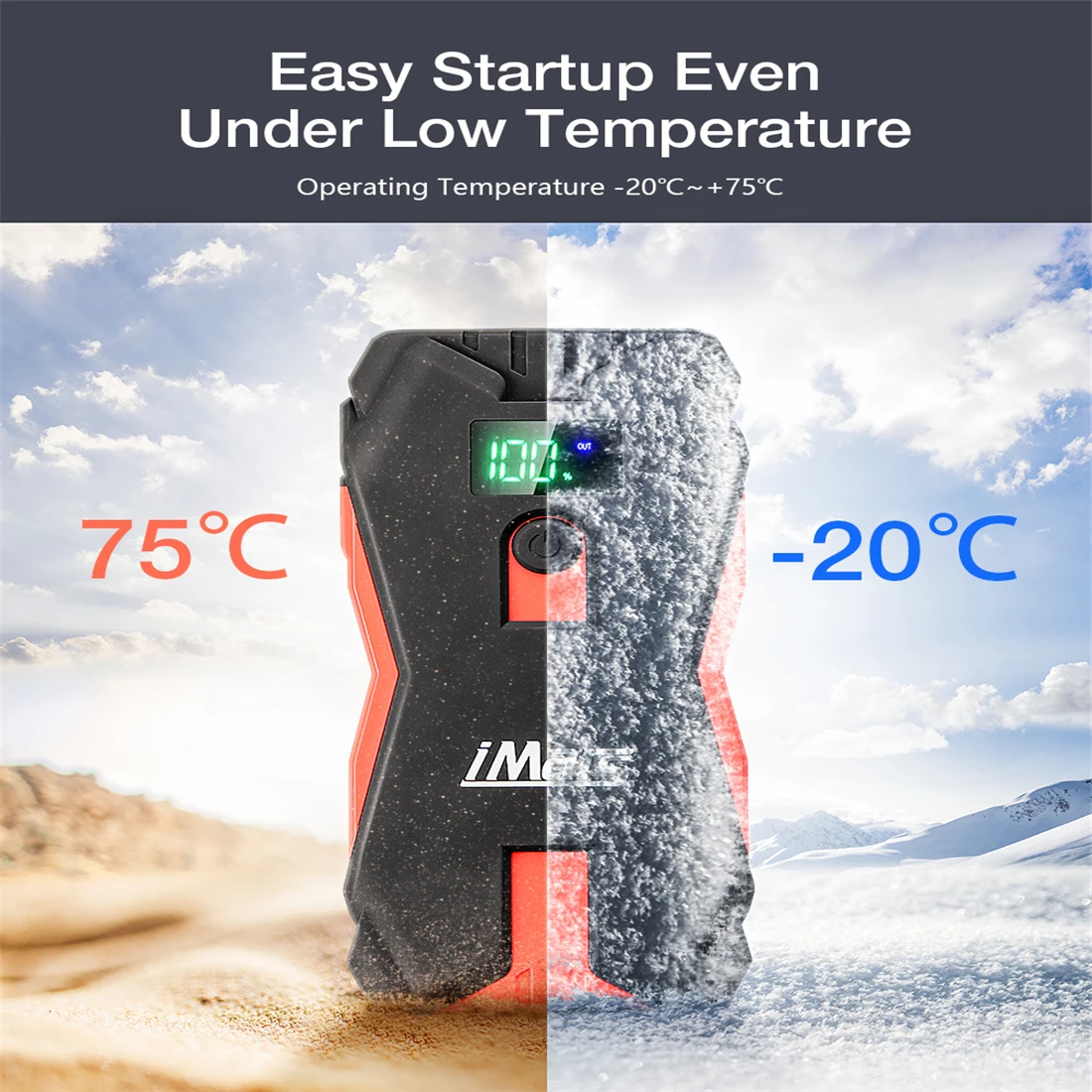 iMars Car Jump Starter Power Bank 20000mAh 1300A Booster Battery Charger Starting Device QC3.0 Portable Powerbank | Автомобили и