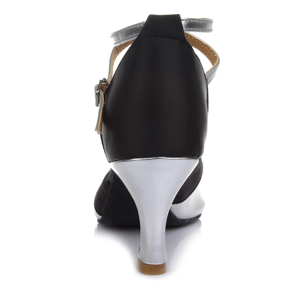 HROYL Women's Latin Dance Shoes Heels Sandals Ballroom Tango Dancing Shoes For Girls 5/7CM Gold Silver Red Shoes For Dancing