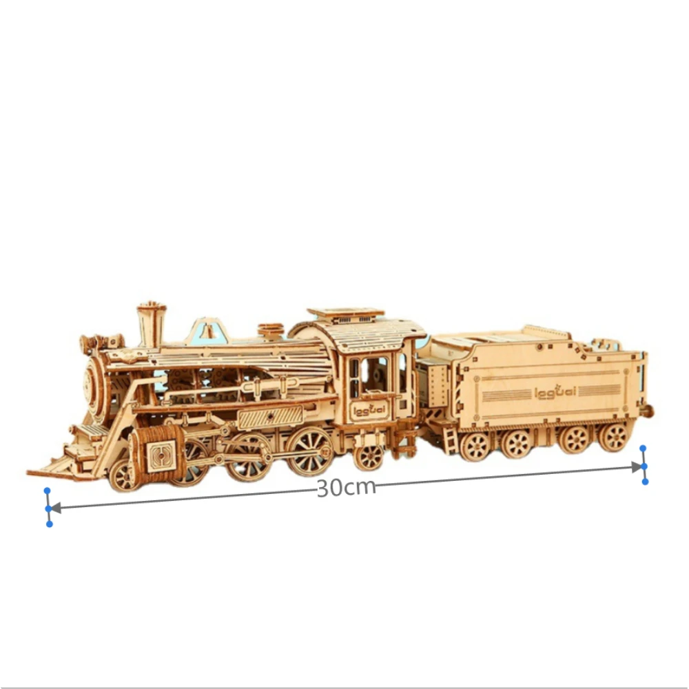 Модель паровоза для детей деревянный 3d-конструктор пазлы сборка из липы модель