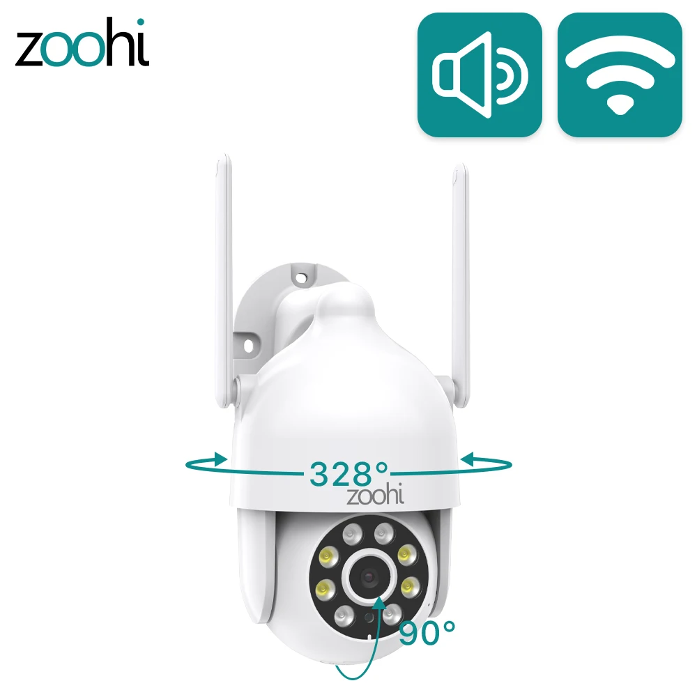 Zoohi 3MP PTZ IP камера Wifi Открытый Купол беспроводная безопасности панорамирование