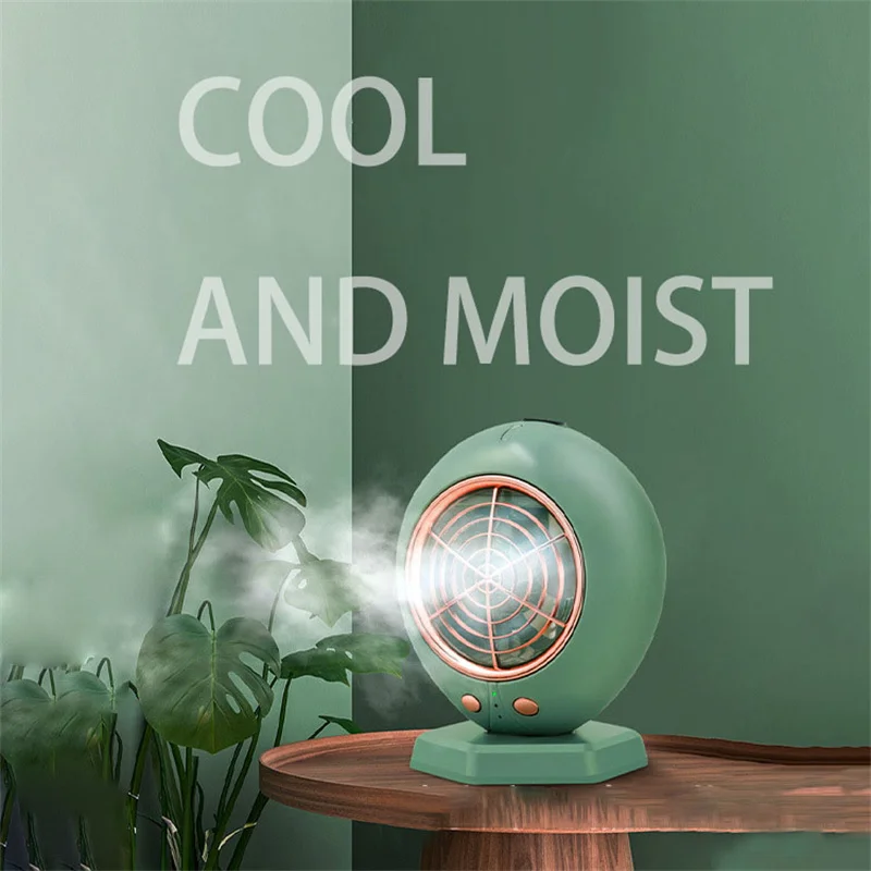 USB Mini Portable Fans Rechargeable Desktop Electric Fan Air Conditioning Refrigeration Air Water Cooling Blower Dryer 5V FS14