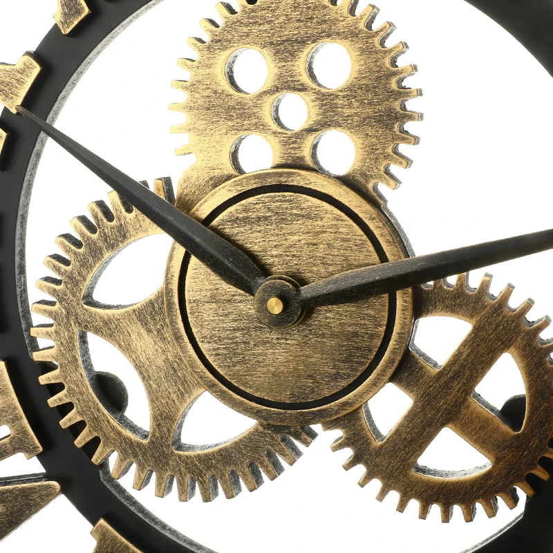 

40/45/50/58cm Vintage Handmade Wall Clock European Retro Decorative Luxury Art Big Gear Wooden Large Wall Decoration Gift Clock