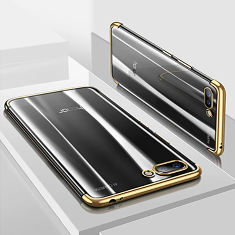 Gold Чехол с металлическим эффектом для Honor 10 светильник 9 Lite Honor 8 Pro 7A 7C 6C Примечание 10 играть мягкий TPU чехол для Honor 8X 7X 8A вид 20 10 Lite - Цвет: Gold