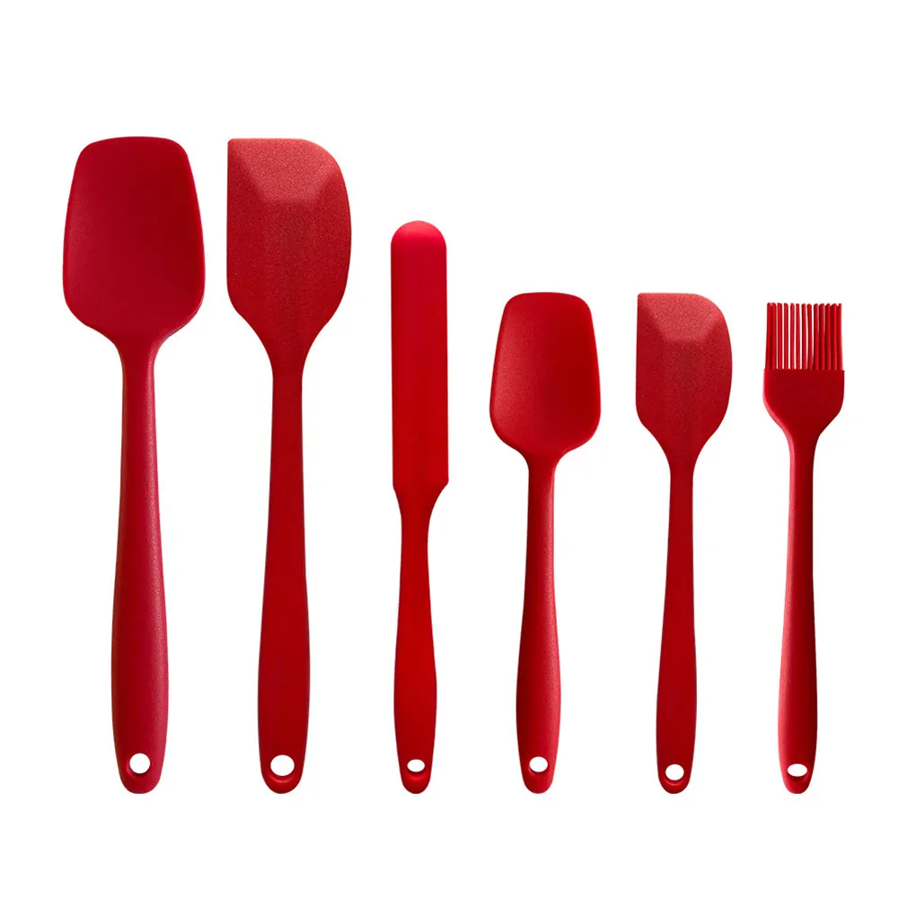 

6pcs Silicone Baking Spatula Set Kitchenware Cooking Tools Scrape Cream Utensils Baking Cake Brush Heat Resistant Kitchen Gadget