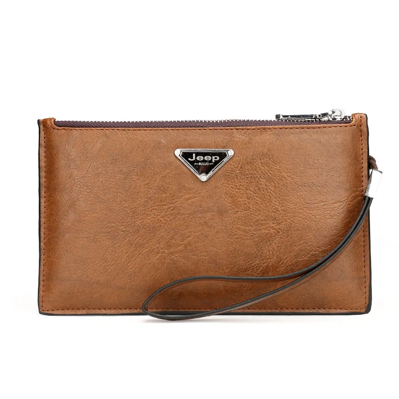 

Men Wallets vintage Leather Men purse Coin Purse High Capacity Clutch wallet Male Wrist Strap phone Wallet