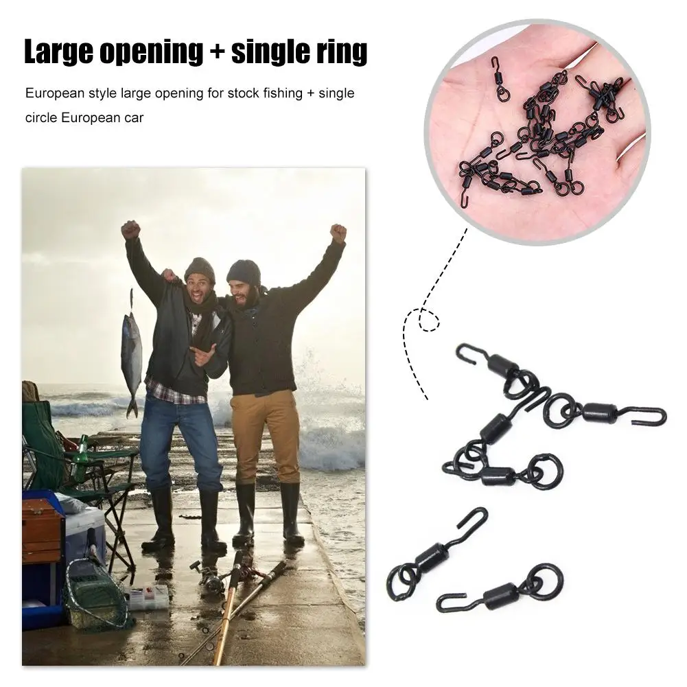

20pcs Quick Change Spinner Swivel for Ronnie Rig Carp Fishing Tackle Accessories Tool Black