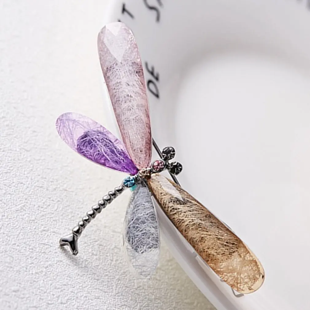 70x40mm акриловые Стрекоза со стразами платье клип изысканный винтовая булавка для