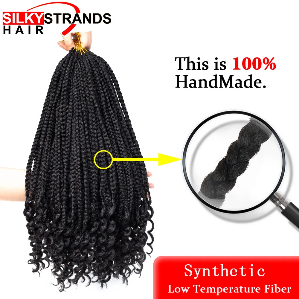 14 18 дюймов 22 корня/упаковка кудрявые концевые косички для наращивания волос