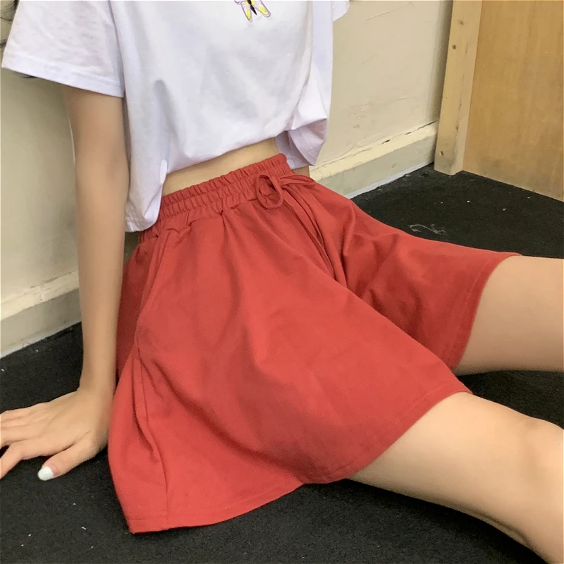 Шорты женские милые модные летние с широкими штанинами в стиле ольччан шикарные