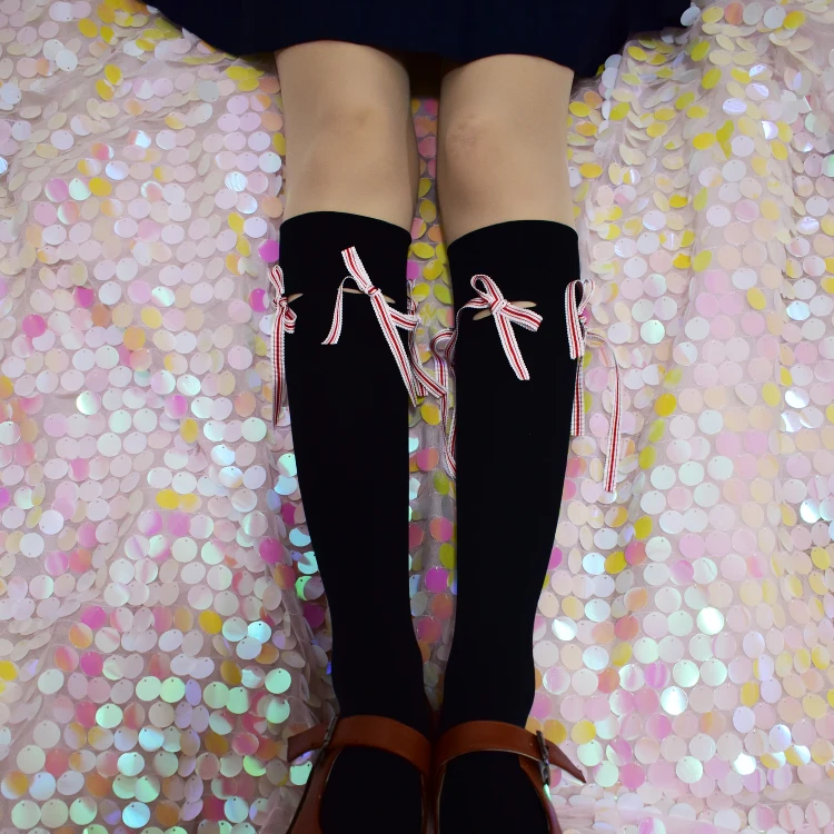 Чулки принцессы милые летние в японском стиле с бантом на шнуровке для девочек