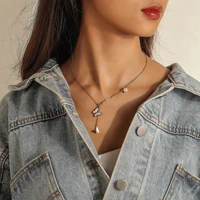 unique butterfly necklace for women stainless steel blade snake chains aesthetic charms choker women jewelry gift to mujer