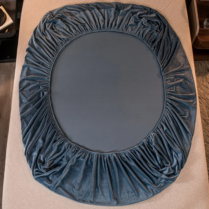 

Постельное белье из кораллового флиса, плотная и однотонная натяжная простыня, универсальная эластичная постельная накладка, протектор, 1 ш...