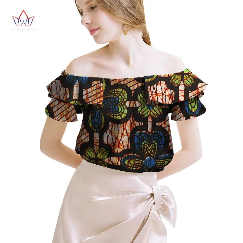 7 Африканская женская одежда Базен Riche Топ dashiki традиционный принт одежда Vestido Африка Анкара Стиль Топы модная блузка WY2048 - Цвет: 7