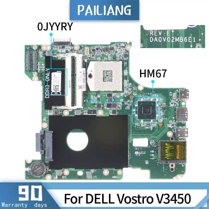 Jyyry para Dell Inspiron Cn-0jyyry Hm67 Mainboard Computador Portátil Placa Mãe Testado ok 0 N4110 Da0v02mb6e1