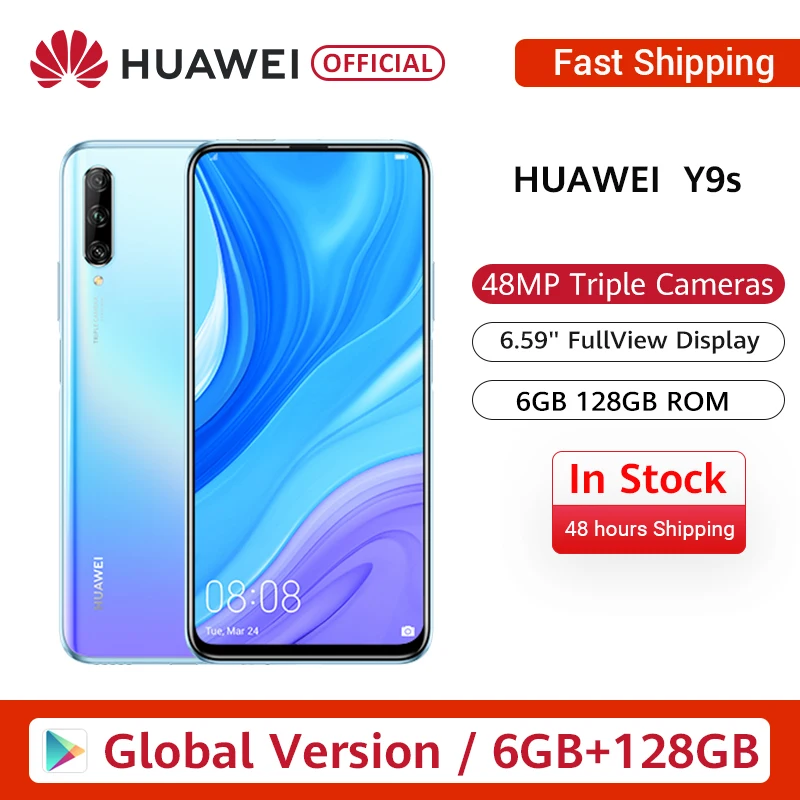 Оригинальный мобильный телефон Huawei Y9s 6 ГБ + 128 Гб Kirin 710F 59 дюймов Android 9 Ultra FullView