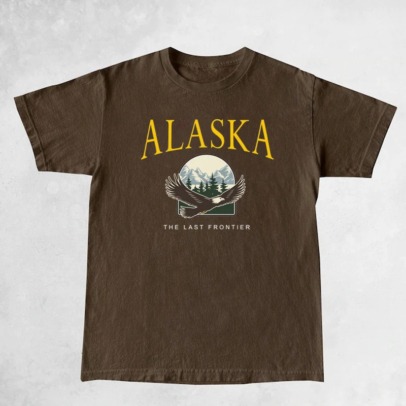 Футболка женская оверсайз с коротким рукавом Милый Винтажный топ принтом Аляска