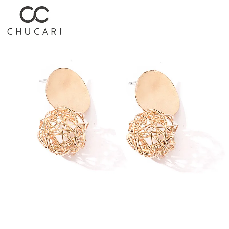 Новые модные крупные серьги CHUCARI 2018 геометрические в виде шара для женщин