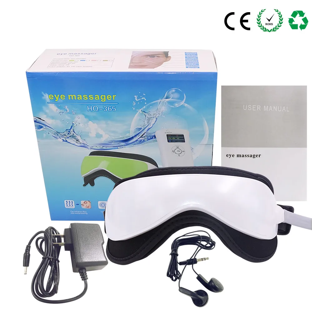 A1(White) with box Beurha дропшиппинг массажер для глаз музыкальный Магнитный воздушный давление инфракрасный нагрев массажные очки Электрический DC прибор для ухода за глазами - Цвет: A1(White) with box