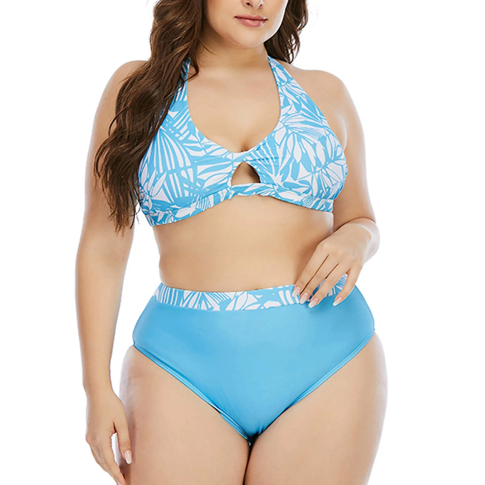 Новинка 2021 бикини женский купальник пуш ап бандажный комплект с лямкой на шее