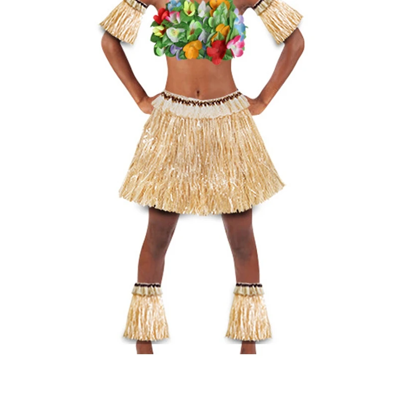 2 комплекта юбка с гавайской травой костюм гибкие дужки длинным рукавом Детские