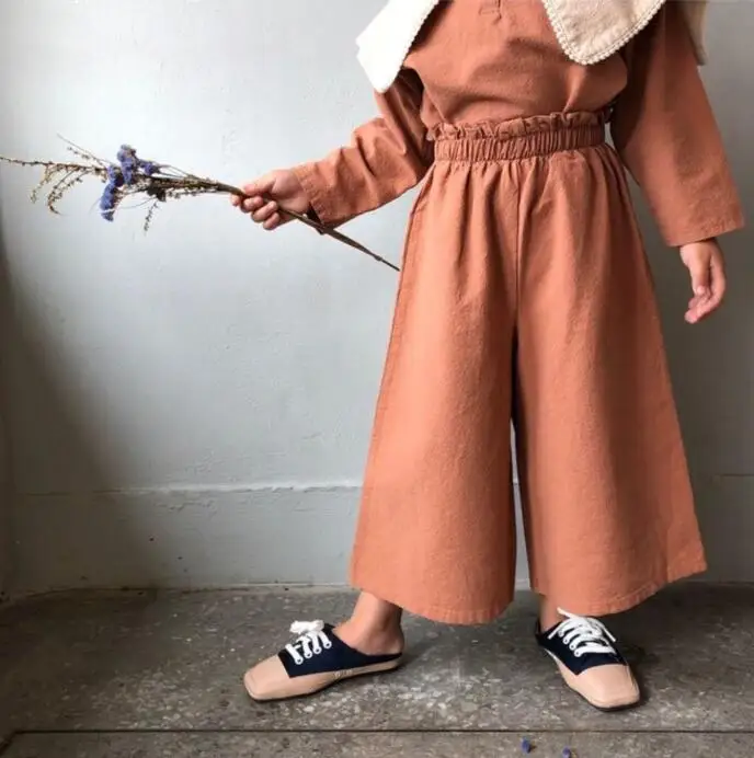 Новинка Весна 2020 свободные хлопковые и конопляные брюки для девочек с высокой