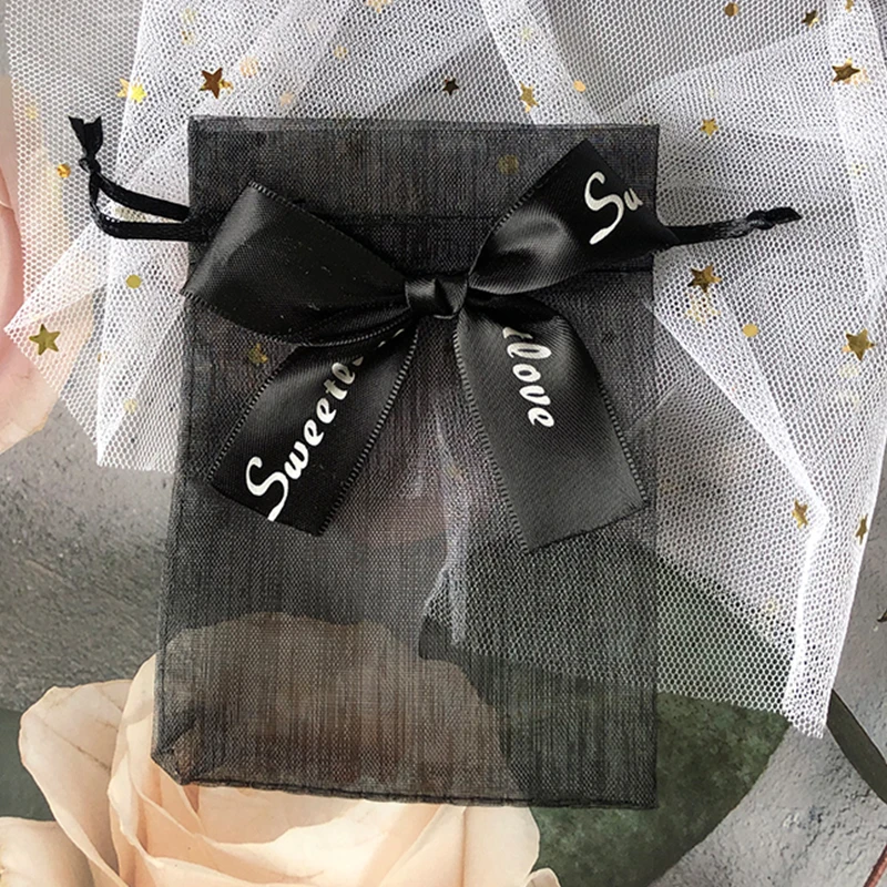 100 шт. оптовая продажа разноцветные Аппликаторы из органзы на шнурке для упаковки