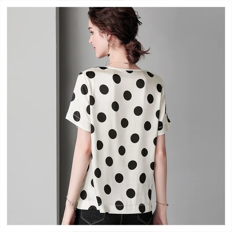 

Heavyweight Silk Shirt Silk Shirt Women's Fashion Loose Temperament Polka Dot Shirt 2020 Fashion New Style