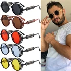 Солнцезащитные очки унисекс, Круглые, в стиле панк, с защитой UV400