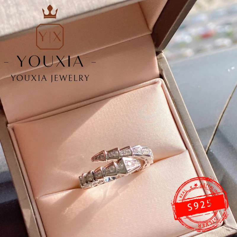 

1:1 Making 925 Sterling Silver Custom Snake Bone Personalized Design Fashion Exquisite Ring