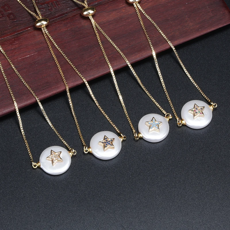 Мятно белый темно синий микс cz проложенный золотой звездой Шарм плоский