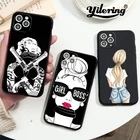 Новинка, Модный черный мягкий чехол из ТПУ для телефона для девушек, босса, для iPhone 11, 12 Pro Max, 5S 6, 6S, 7, 8 Plus, XR, XS, X, SE 2020, чехол для телефона