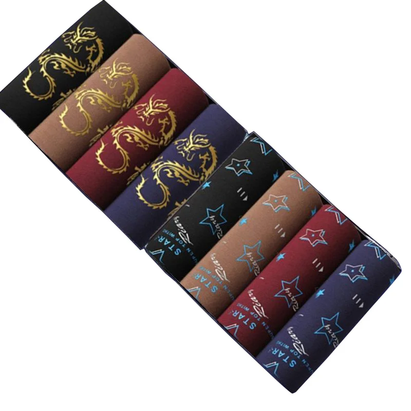 4 шт. Для мужчин трусы боксеры плавки для мальчика с принтом нижнее белье из