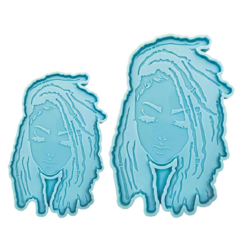 

Dread Girl Silicone Mold Female Head Type Resin Mold Silicone Coaster Mold Girl Coaster Pendant Making Mold Resin Craft