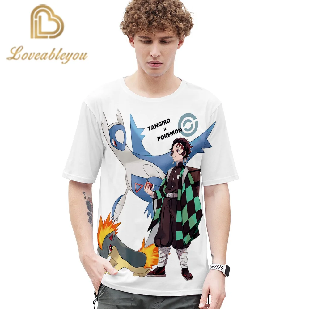 Аниме Демон Истребительница Coslpay Мужская и женская футболка каваи NewKimetsu без Yaiba с