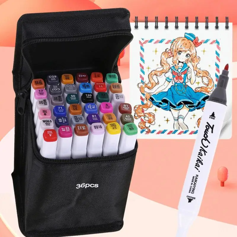 

24/36/48/80 Colors Marker Pen Double-headed Marker Pen Sketch Writing Painting Underline Marker Pen Artist Painting Supplies